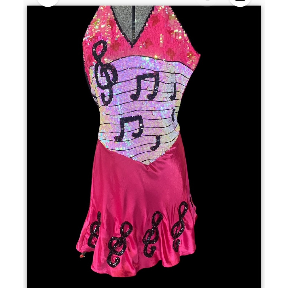 Amazing silk music themed costume dress